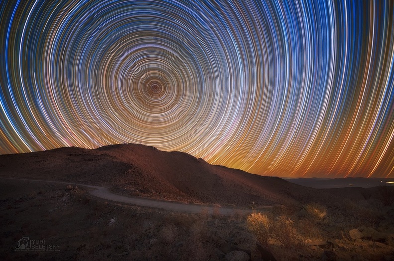 Star Trails facing South, Southern Atacama desert, Chile - Yuri Beletsky